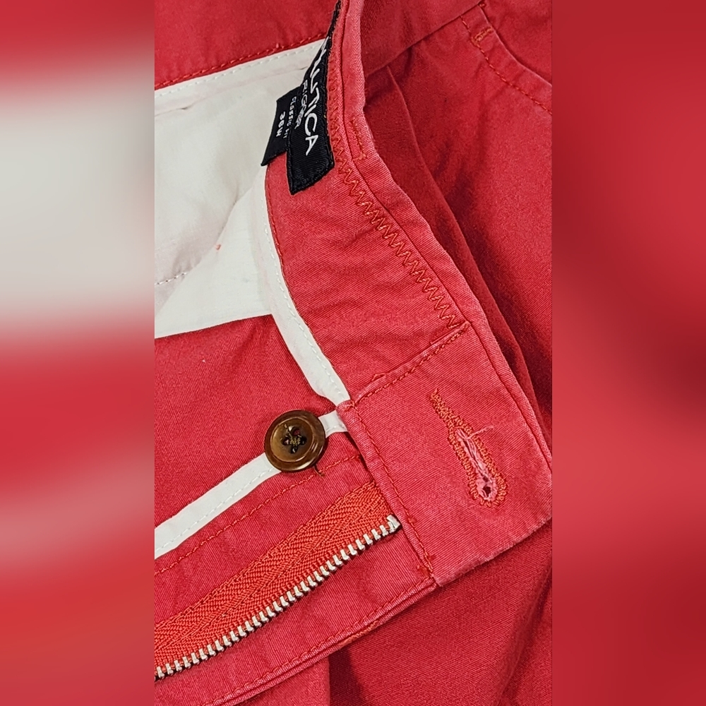 💪 NAUTICA RIGGER CLASSIC FIT MEN'S SHORTS SIZE 36, RED 💪 - Picture 9 of 10